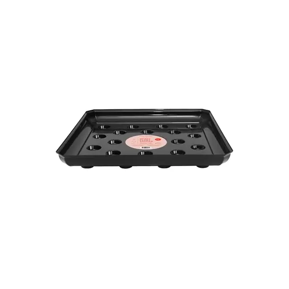 CWP 14" Square Black Carpet Saver Heavy Footed Saucer