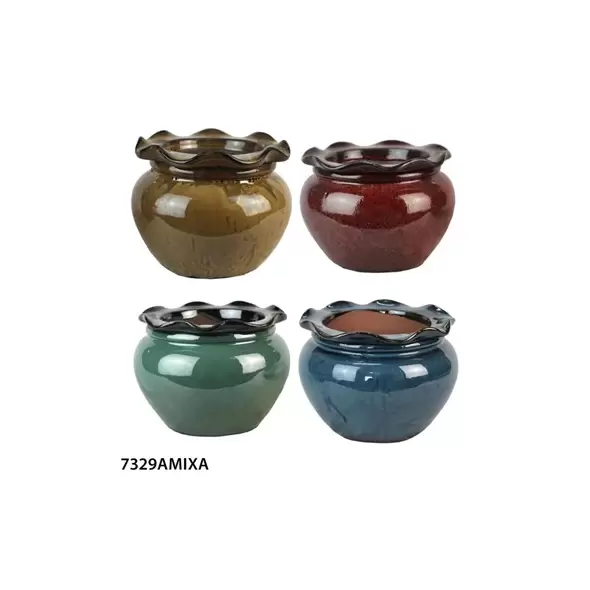 MCarr 4PC 8" Self Watering Scallop Orchid Pot Mixed