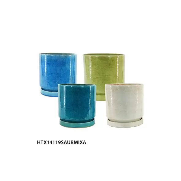 MCarr 12PC Cache Pot W/Sau Set Mixed Colors