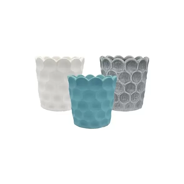 MCarr 8pc 7.1" Scallop Dimple Planter Asst Mixed Colors