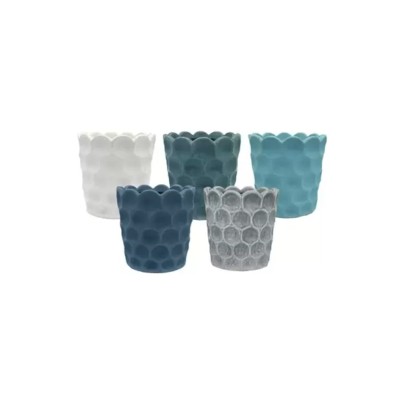 MCarr 12pc 6.3" Scallop Dimple Planter Asst Mixed Colors