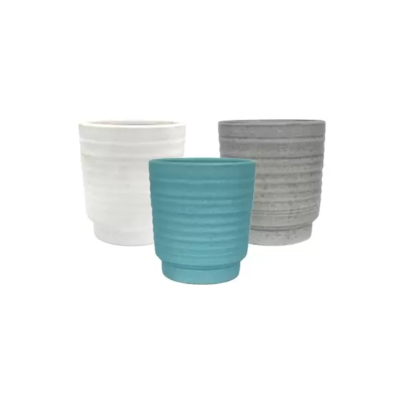 MCarr 8pc 7.1" Ribbed Planter Set Asst Colors