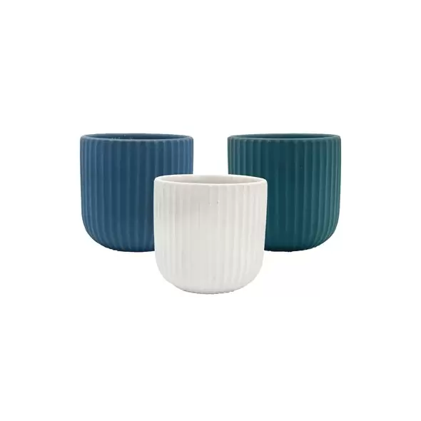 MCarr 8pc 7.2" Scraped Planter Set Asst Colors