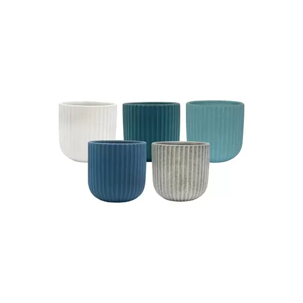 MCarr 12pc 5.9" Scraped Planter Asst Mixed Colors