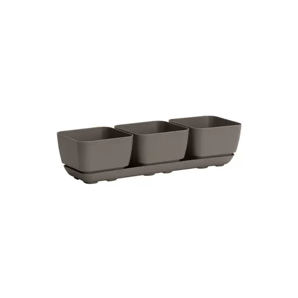 Majestic Trio Planter Taupe Herb & Succulent Planter