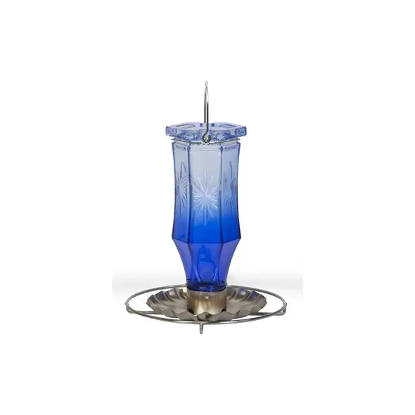 Perky Pet Sapphire Starburst Glass Vintage Seed Feeder