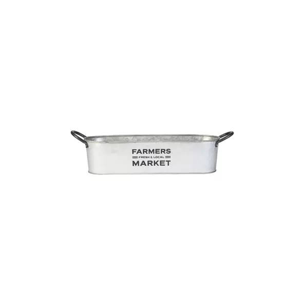 Panacea 16" Sm Farmer's Market Oval Planter Aged Galv