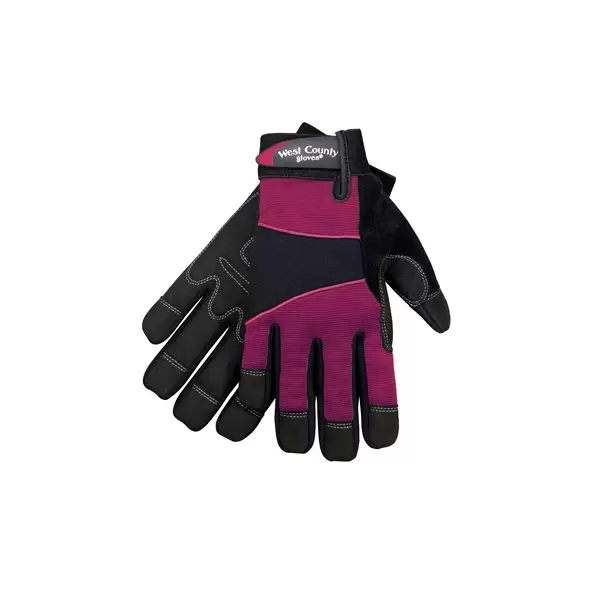 SWI West County Woman Work Glove Glove Berry Small Synthetic Leather Pad Palm