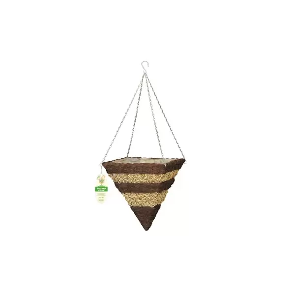 WSP 14" Brushwood & White Rattan Square Cone