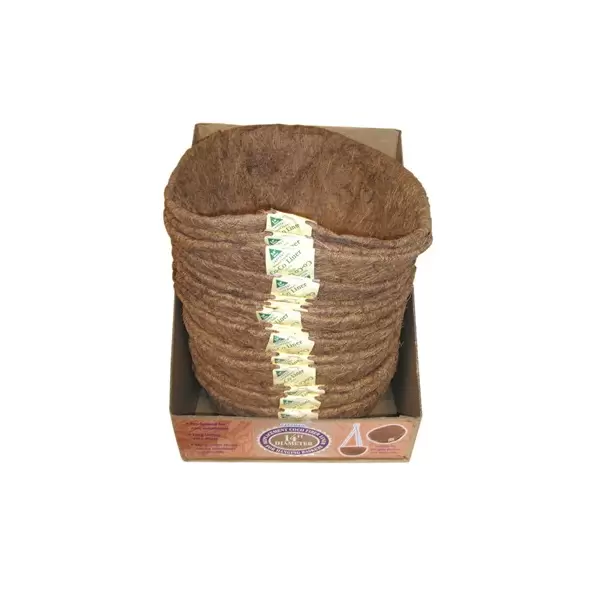 WSP 14" Basket Shaped Coco Liner in Display Carton