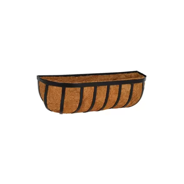 WSP 24" Forge Trough Planter With Coco Liner
