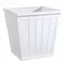 20 Inch White Resin Beadboard Square Planter